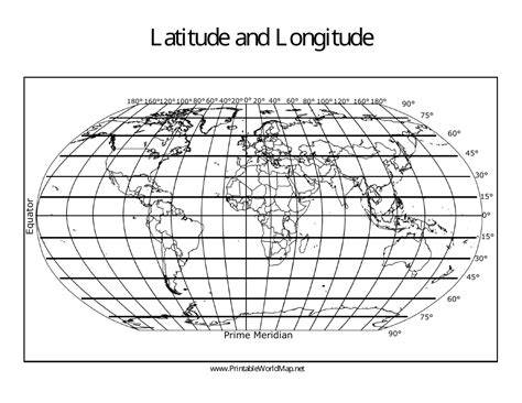 Printable World Map Latitude And Longitude