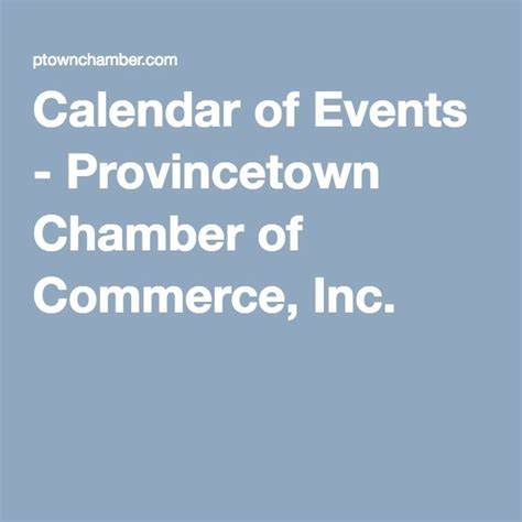 Provincetown Calendar Of Events