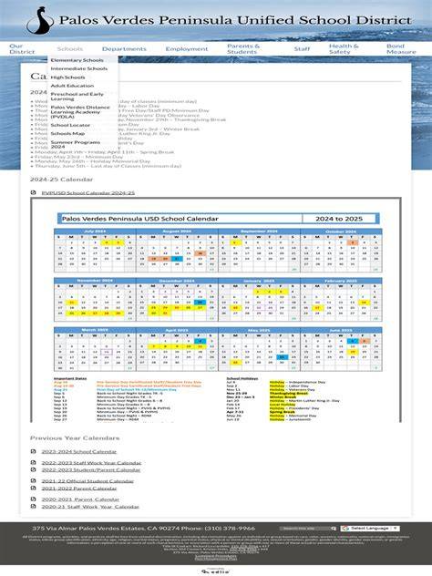 Pv School District Calendar