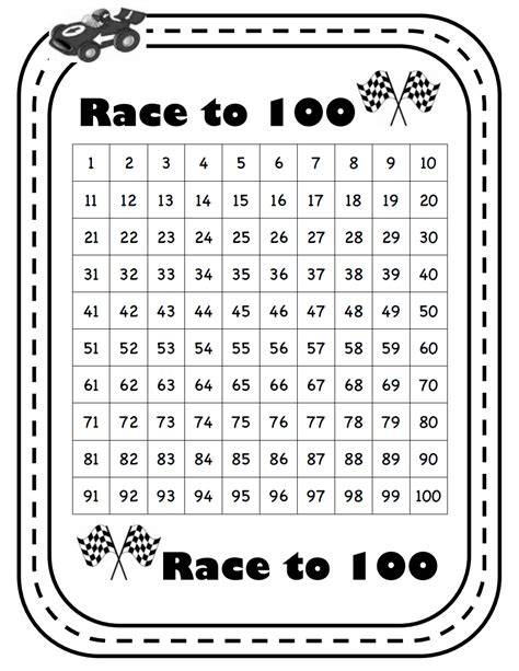 Race To 100 Printable