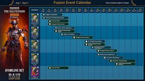 Raid Fusion Calendar