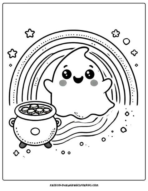 Rainbow Ghost Coloring Page