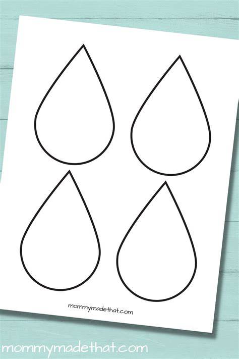 Raindrop Template Printable Free
