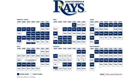 Rays Schedule 2025 Printable