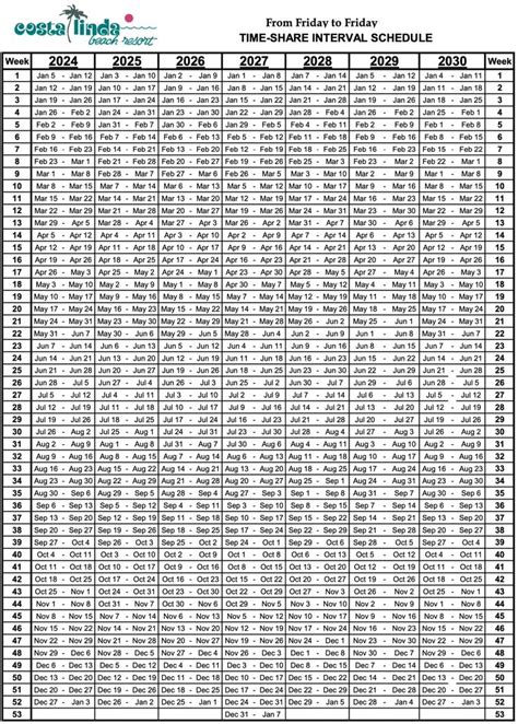 Rci Timeshare Calendar 2024