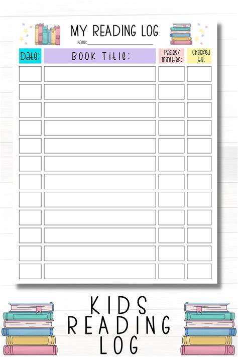 Reading Log For Kids Printable