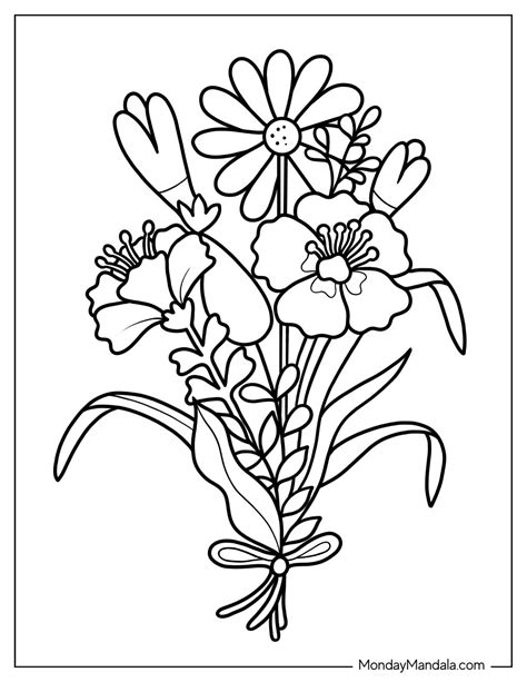 Real Flower Coloring Pages