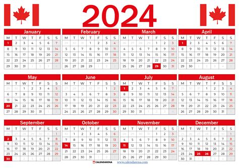 2024 calendar canada