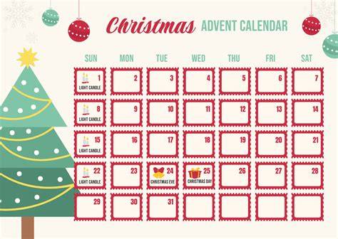 calendar for christmas