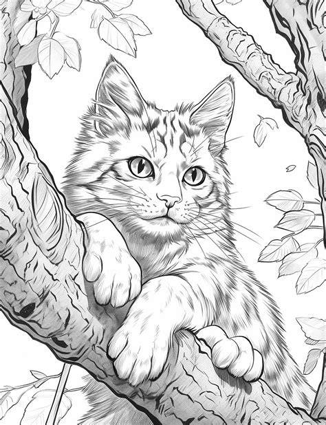 Realistic Cat Coloring Pages