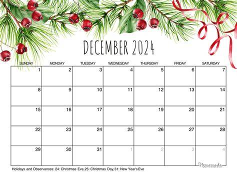 free printable december 2024 calendar