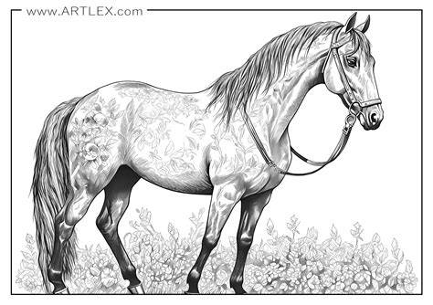 Realistic Horse Coloring Pictures