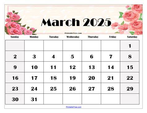 march 2025 calendar