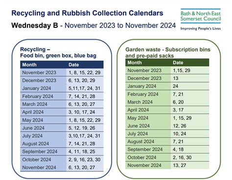 Recycling Calendar 2024