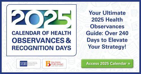2025 health observances calendar