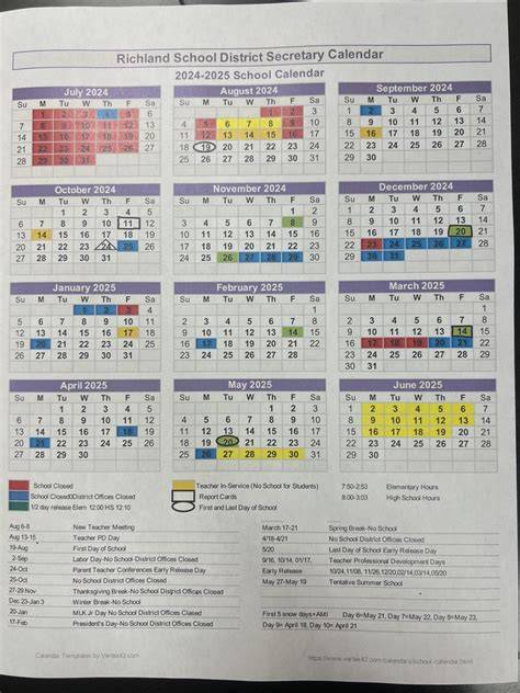Richland One Calendar 2024 25 Printable