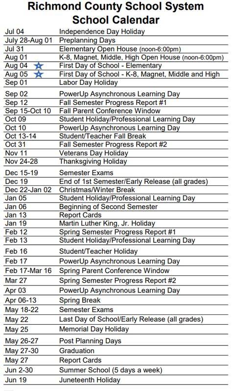 Richmond Public Schools Calendar