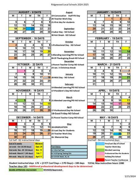 Ridgewood Public Schools Calendar 24 25