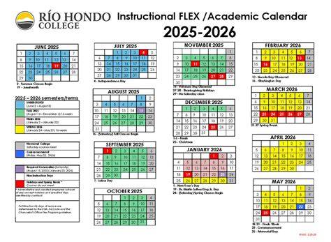 Rio Hondo Calendar