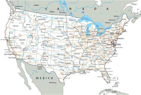 Road Map Of United States Printable