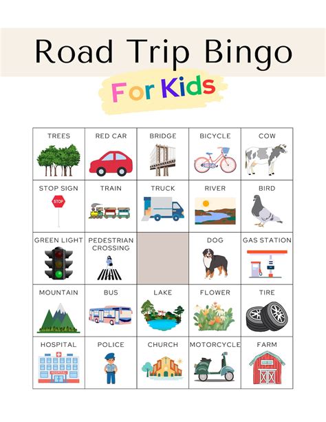 Road Trip Bingo Printable Pdf