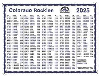 Rockies Schedule 2025 Printable