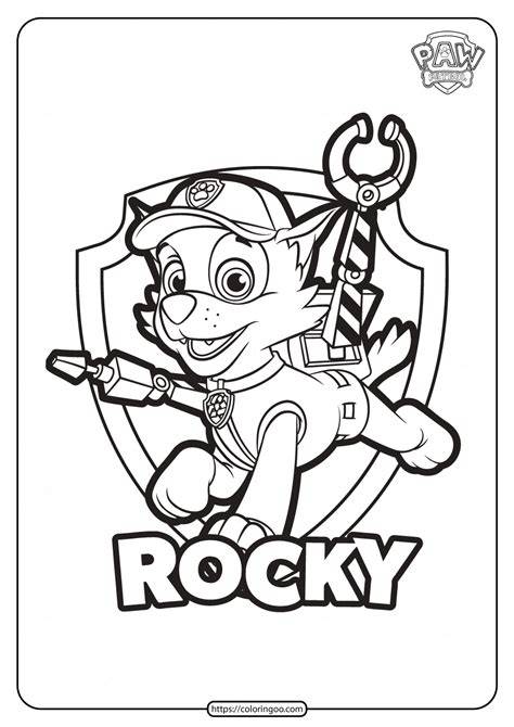 Rocky Paw Patrol Coloring Page