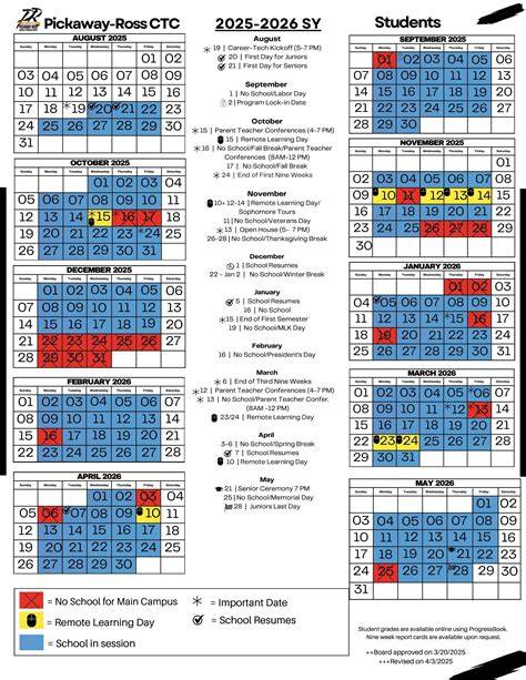 Ross Academic Calendar 2025