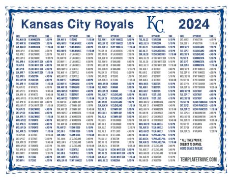 Royals 2024 Schedule Printable