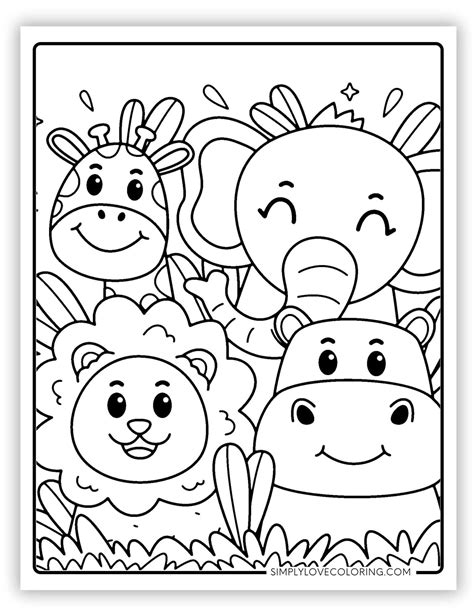 Safari Animals Colouring Pages