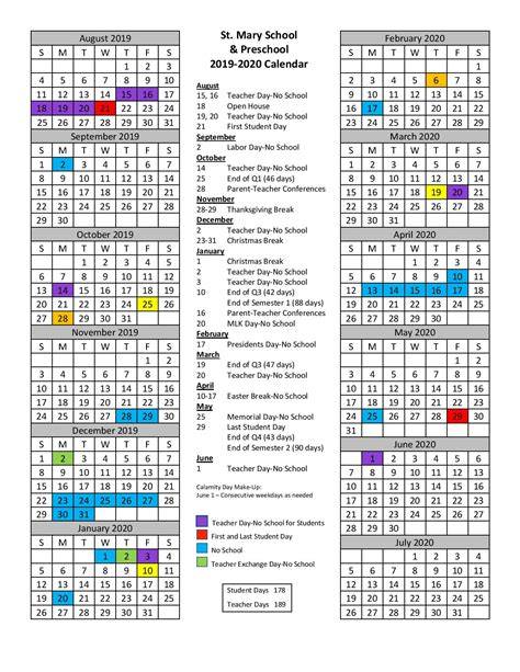 Saint Mary S Academic Calendar