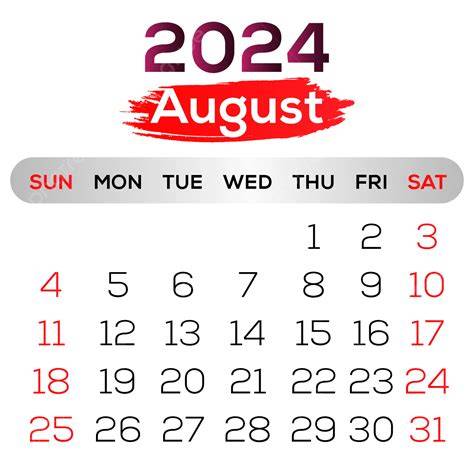 august 2024 calendar