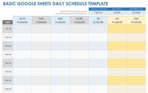 calendar template for google sheets