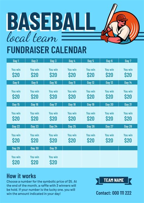 fundraising calendar template