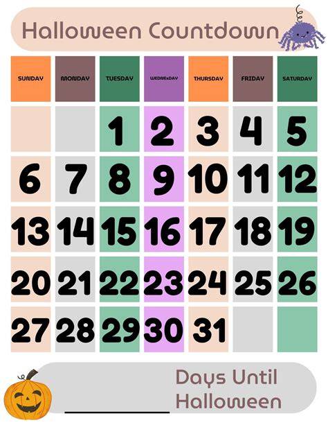 halloween countdown calendar