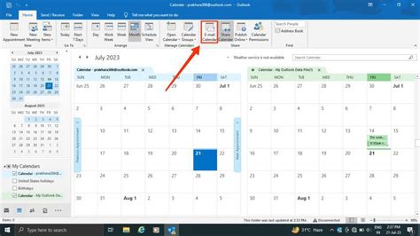 how can i share outlook calendar