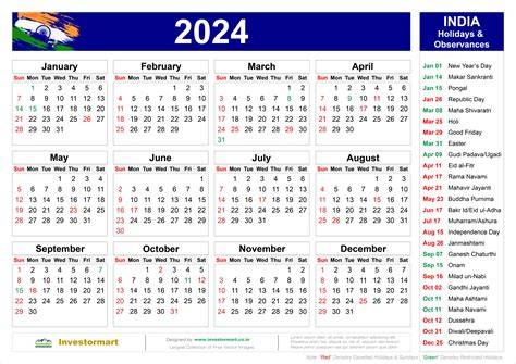 indian calendar 2024
