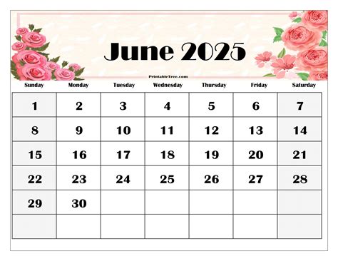 june 2025 calendar printable