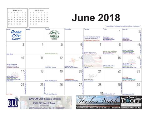 ocean city md calendar of events