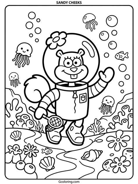Sandy Cheeks Coloring Pages