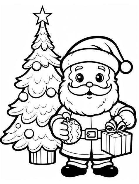 Santa Colouring Pages Free Printable