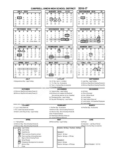 Saratoga High Calendar
