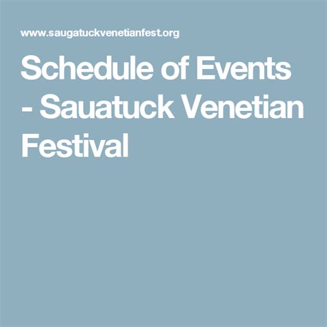 Saugatuck Calendar Of Events