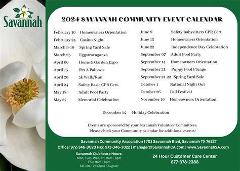 Savannah Event Calendar