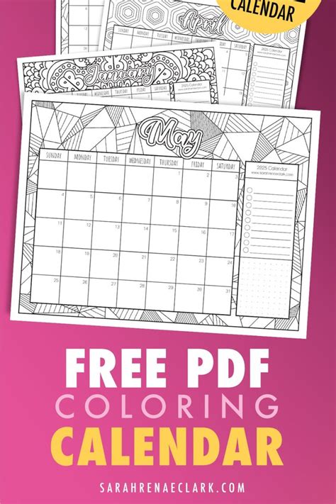 calendar coloring pages