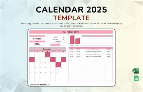 google sheets calendar template 2025