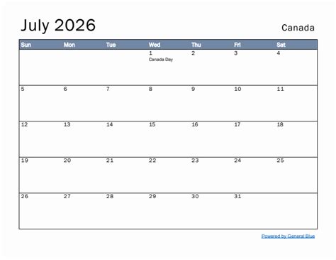 july 2026 calendar