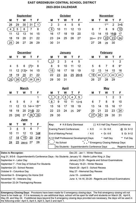 School Calendar 2023 24