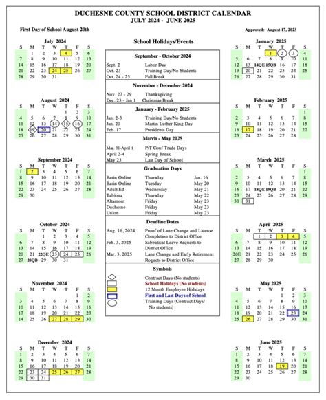 School District 25 Calendar