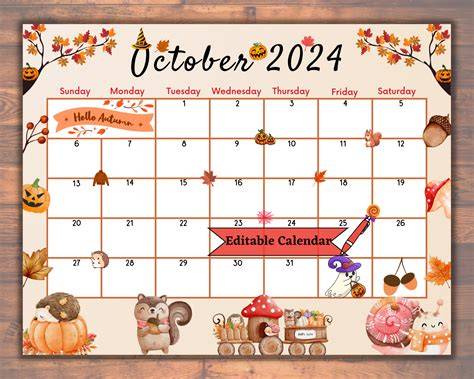 october 2024 calendar printable